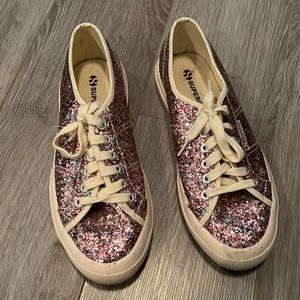 Superga multicolor glitter sneakers - size 8